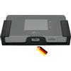 MECHONIX Supporto da parete per router TP-Link M8550 5G, montaggio a parete e da tavolo o roulotte, in plastica, nero, Made in Germany.