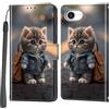 Haninsuze Cover per iPhone 17e / iPhone 16e Custodia Cover Pelle Libro Portafoglio con Porta Carte Magnetica Protezione Antiurto Cuoio Flip Case Custodia, Gatto