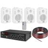 Compaq KIT AUDIO FILODIFFUSIONE BLUETOOTH CON 4 O 6 CASSE AUDIO DA PARETE COMPLETE DI STAFFE (4 CASSE BIANCHE)
