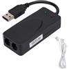 Beufee Modem Esterno Dati Fax Vocale USB 56k con Doppie Porte, Modem Via Cavo Compatibile con Win 7/Win 8/Win 10/Win Xp E Supporta La Composizione Automatica, La Composizione a Toni E a Impulsi, La Risposta