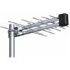 WEB world electronic business Antenna TV Digitale Terrestre Esterno 20 Elementi 8dB Guadagno Connettore F Filtro LTE Argento Nero