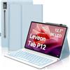 WINCHKING Custodia Tastiera per Lenovo Tab P12 12.7 2023, Cover con Tastiera Italiano Magnetica Retroilluminata Bluetooth per Lenovo P12 Tablet 12.7 pollici (TB370FU), Azzurro