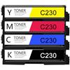 ULUCAN Cartuccia Toner Compatibile Senza Chip per Xerox C230 C235 Cartuccia Toner Ad Alta capacità A 4 Colori Sostituzione per Xerox C230 C235, Accessori per Stampanti,4 Colors-4 Pack