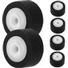 BATHVEVE 6 Pezzi Rulli Pressori in Gomma Nero per Registratori Audio e Stereo Portatili, Facili da Trasportare e Conservare, Accessori di Riparazione per Macchine a Cassette