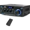 Josramt AK45 Amplificatore audio stereo per la casa, mini ricevitore Bluetooth 5.0, 300 W x 2, amplificatore stereo Blutooth HiFi 2.0 canali RMS, 40 W x 2, sistema stereo domestico con telecomando Amp W/MC