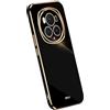 RankOne La Custodia del Telefono è Adatta per HONOR Magic6 Pro 5G (6.8 Inches), Case per Cellulare in Silicone con Telaio Galvanico - Nero