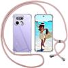 ISOI Cover con Cordino per Realme 16 Pro 5G, Custodia Trasparente con Collana Tracolla Laccio Collo Ultra Sottile Morbido TPU Silicone Antiurto AntiGraffio Case, Rosa