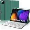 WINCHKING Custodia con Tastiera per Xiaomi Pad 8/8 Pro 11.2, Cover Magnetica Rimovibile Tastiera per Xiaomi Pad 7/8 11.2 Pollici, Italiano QWERTY Layout, Verde scuro