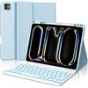 WINCHKING Custodia con Tastiera per iPad Pro 11 M5 2025/M4 2024, Cover Bluetooth Magnetica QWERTY Italiano Retroilluminata Tastiera per iPad Pro 11 Pollici (M5/M4, 2025/2024), Azzurro