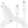 Newbetelas 20W caricatore Rapido e Cavo USB C a C 1M, USBC Caricabatteria con Cavetto 1m per Apple iPhone 17/16e/15 Pro Max/Plus, Per iPad Pro 12.9/11/Air/Mini/10, Alimentatore Tipo C Ricarica Spina Rapida