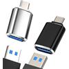 Aksenli Adattatore USB C Maschio a USB OTG 3.0 Femmina(2pack)per Apple Type C Cavo per iPhone16 15 compatibile per Samsung S25 S24 Android Lettore Schede Connettore MacBook per iPad Trasferimento Dati Adapter