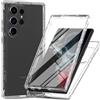 XINNI Cover per Samsung Galaxy S25 Ultra, Protezione Schermo Integrata 360 Gradi Antiurto Custodia, Rugged Doppia Faccia Bumper Trasparente Full Guscio Fronte Retro Case, Cristallo