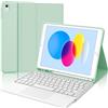 WINCHKING Tastiera per iPad A16 11/10 Generazione (2025/2022) con Touchpad, Cover con Tastiera per iPad 11 Gen 11 Pollici/10 Gen 10.9 Pollici, Magnetica QWERTY Keyboard, Custodia con Portapenna, Verde chiaro