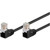 Goobay 96084 CAT 5e Cavo Patch, Rete 2x 90° Angolato U/UTP, Nero, 0.25 m Lunghezza del Cavo
