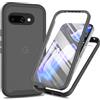 XINNI Cover per Google Pixel 9a, Protezione Schermo Integrata 360 Gradi Antiurto Custodia, Rugged Doppia Faccia Bumper Trasparente Full Guscio Fronte Retro Case, Nero