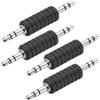 PATIKIL Adattatore Audio Maschio a Maschio da 3.5 mm (1/8 Pollice), 4Pcs Adattatore Audio Stereo Plug Switch Connettore Jack Nichelato per Cuffie Computer Laptop Altoparlante, Nero/Argento