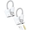 WASRUYI Adattatore USB C a jack cuffie 3.5mm per iPhone 16 15(2 pack)auto aux audio cavo microfono ricarica convertitore compatibile per Samsung adapter per Apple sdoppiatore dongle per ipad accessori WASRUYI