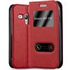 Cadorabo Custodia Libro per Samsung Galaxy S3 Mini in Rosso Zafferano - con Funzione Stand e Chiusura Magnetica - Portafoglio Cover Case Wallet Book Etui Protezione