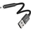 Aksenli Adattatore USB Maschio a 3,5mm Cuffie Femmina Jack per iPhone Compatibile per Samsung Headphone PC Laptop Microfono Auricolari USB A AUX Audio Cavo Adattatori PS5 Auto Earphone Convertitore Accessori