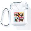 AKABEILA Cover per AirPods 2 Trasparente Silicone Custodia Compatibile con Apple AirPods 2 & 1 Protettiva LED Frontale Visibile Moschettone Protettiva, Cane