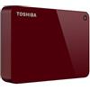 Toshiba Canvio - Hard disk esterno USB 3.0 rosso Rosso 4 TB