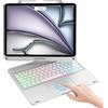 OYOSUOGG Custodia con tastiera iPad Pro 12,9 6a/5a/4a/3a gen., 7 modalità arcobaleno, trackpad multi-touch wireless, custodia girevole 360° con portapenne