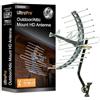 GE Antenna TV digitale GE per esterni HD, antenna Smart TV a lungo raggio, supporta Smart TV 4K 1080P HD VHF UHF, montaggio J incluso per soffitta o all'aperto, resistente alle intemperie, 29884