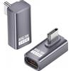 HTGuoji Adattatore rettangolare USB-C tipo C 3.1 maschio a femmina extender supporto 80 Gbps trasferimento dati PD 240 W ricarica rapida 8 K @60 Hz video OTG per MacBook, interruttore, laptop, tablet