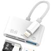Aksenli Lettore Schede SD Lightning(4 in 1)Ricarica Adattatore per Apple USB 3.0 OTG per iPhone 14 13 Pro Max Card Reader Micro SD Cavetto Memoria Scheda TF Fotocamera per iPad Trasferire Chiavetta Connettore