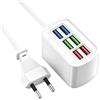 CQZYSM Confezione da 2 caricabatterie USB a 6 porte da 5V 3.1A, hub USB multiporta portatile per smartphone, tablet e dispositivi USB, caricabatterie USBA compatto e pratico per casa, ufficio e viaggi