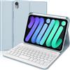 WINCHKING Custodia Tastiera per iPad Mini 7 2024/6 2021 8,3, Cover con Italiano QWERTY Bluetooth Tastiera per iPad Mini 6a/7a Generazione 8.3 Pollici, Azzurro