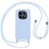 Vauki Custodia per Xiaomi Redmi Note 15 5G(Non per Note 15 4G) Cover con Cordino,Blu Silicone TPU Morbido Case Corda Collana Necklace Regolabile Stylish con Catena Ultra Sottile Cover,Blu