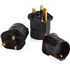 Neuftech - 3X Adattatori da Viaggio UK a Presa Europea Italia (schuko) per UK, GB, Inglese,Inghilterra, Nero