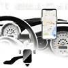 KUNGKIC Supporto per telefono auto Supporto regolabile per telefono auto compatibile con Mini Cooper R50 R52 R53 Accessori interni 360°Rotazione in lega di zinco ABS (argento)