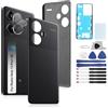 RongZy Coperchio Batteria di Ricambio per Xiaomi Redmi Note 13 Pro+ 5G Parte di Ricambio della Alloggiamento Copribatteria Posteriore con Strumento (Nero)