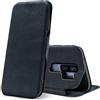 Verco Case per Samsung Galaxy S9 Plus Custodia, Cover a Libro Pelle PU per Samsung S9+ Custodia Premio Booklet Protettiva, Blu