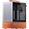 Jonsbo T7 Micro-ATX Case PC - Argento | Case mATX con alluminio e maniglia in legno, vetro temperato, design a due camere, USB-C
