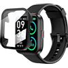 Blueshaweu Custodia per smartwatch ID208, custodia rigida PC con pellicola protettiva in vetro, compatibile con ENOMIR 208 / Aeac ID208 / Oraimo ID208 BT/Tensky id208bt Smartwatch, Policarbonato