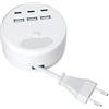 AOUOO - Caricatore USB multiuso, 25 W, multiplo USB con cavo retrattile (1,4 m), 6 caricabatterie rapido da 2 C e 4 A per iPhone15/14/13/12 Pro Max iPad, Samsung, tablet/fotocamera..