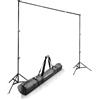 Walimex pro sistema di sfondo per telescopio L 120-307 cm - stabile per studio e dispositivi mobili I per fotografia, video e schermo verde I per tele di carta e tessuto I altezza 102-256 cm