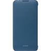 Huawei Flip Cover Originale Y7 2019, Colore Blu in Eco Pelle