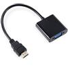 LAAT 1pcs Cavo Adattatore HDMI a VGA 1080p per Chromebook Lettore Dvd la Pulizia Portatile PC Raspberry Pi TV Box Ultrabook Nero