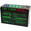 ANFEL BATTERIA AL PIOMBO RICARICABILE 12V 7,2AH 20hr Per allarmi antifurti ups lampade di emergenza