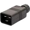 JMT Presa PDU/UPS Standard IEC320 C19 C20 16A 250V Adattatore di Alimentazione Spina Rimovibile Alimentazione Femmina Connettore Cavo Cavo Maschio (C20 Maschio)
