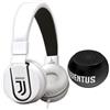 TECHMADE Juventus Football Cuffia microfono incluso |ON-EAR |con filo cavo aux | Bianco/Nero | con adattatore usb-c (+ SPEAKER)