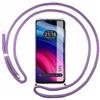 Tumundosmartphone Custodia sospesa trasparente per TCL 505 con cordone viola