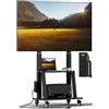 Duiliuu Carrello porta TV mobile con presa di corrente, supporto TV su ruote per TV da 32 a 65 70 75 83 pollici, altezza regolabile, capacità di carico fino a 59 kg, staffa Vesa 600×400mm.