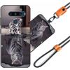 JEZSTHAI JEZSHTAI Custodia con Motivo per LG V40 ThinQ Cover Antiurto con Cordino,Morbido Cover con Collana Bumper Case LG V40 ThinQ Custodia in Silicone con Regolabile Catena per Cellulare,Cover*A05