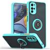 UPLAI Cover per Motorola Moto G22, Ultra Sottile Antiurto Custodia con Supporto Magnetico Squillare, PC + Morbido TPU Bumper Moda Glassato Caso.(Blu Cielo)