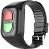 AZIDWERYQ Bracciale SOS Bracciale con localizzazione GPS Posizione Chiamata di Emergenza Fitness Orologio per Anziani Bambini Tracciamento GPS Nero